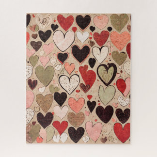 Urban Grunge Hearts Jigsaw Puzzle