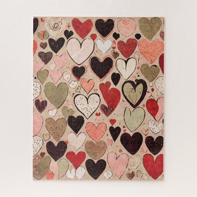 Urban Grunge Hearts Jigsaw Puzzle (Vertical)