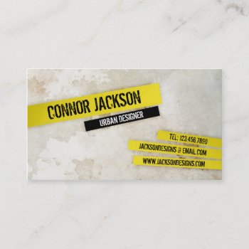 Urban Grunge With Highlights - Yellow Business Card by fireflidesigns at Zazzle