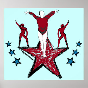 Urban Gymnastics Illustration Poster