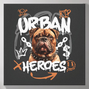 Urban Heroes Dog Canvas Photo Tile