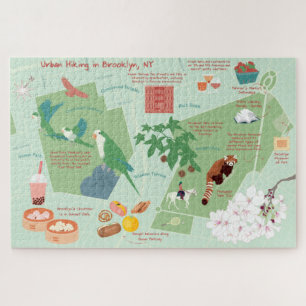 Urban Hiking Map of Brooklyn Jigsaw Puzzle