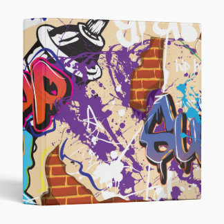 Urban Hip Hop Graffiti Wall. 3 Ring Binder