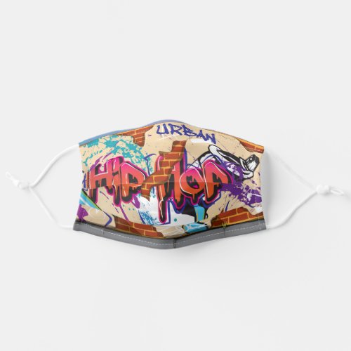 Urban Hip Hop Graffiti Wall Canvas Print Adult Cloth Face Mask