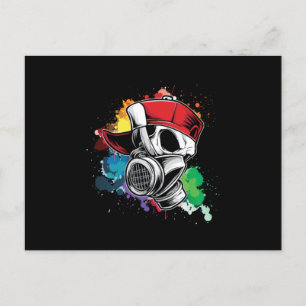 Urban Hip Hop Paint Splatter Spray Paint Graffiti Postcard