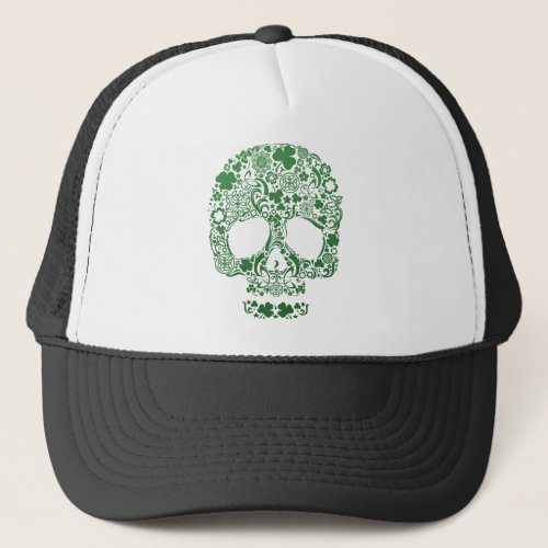 Urban  Hip St Patrickss Day Skull Trucker Hat