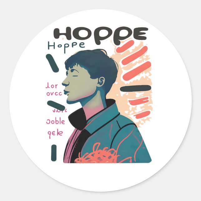 Urban Hope - Abstract Portrait Illustration Classic Round Sticker (Front)