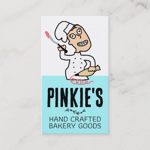Customizable urban indie comic pastry chef baking frosting b... business cards