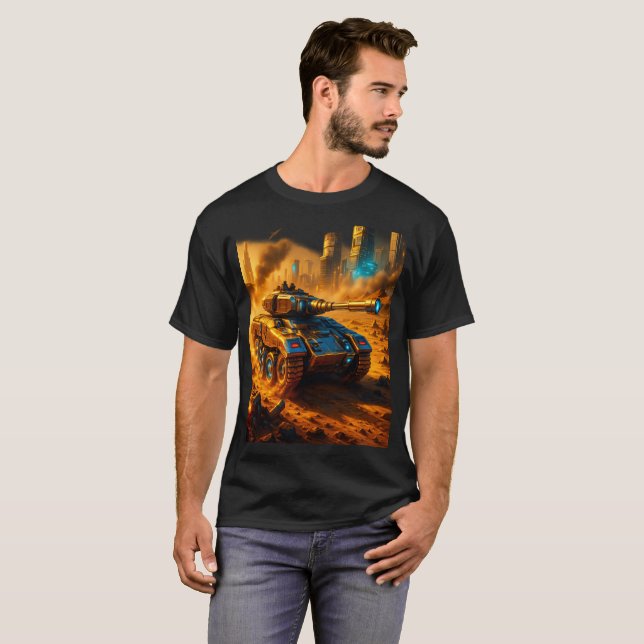 Urban Inferno Tank – Cyberpunk Battlefield T-Shirt (Front Full)