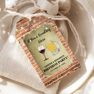 Urban Joint Birthday Hashtag Bottle Tags