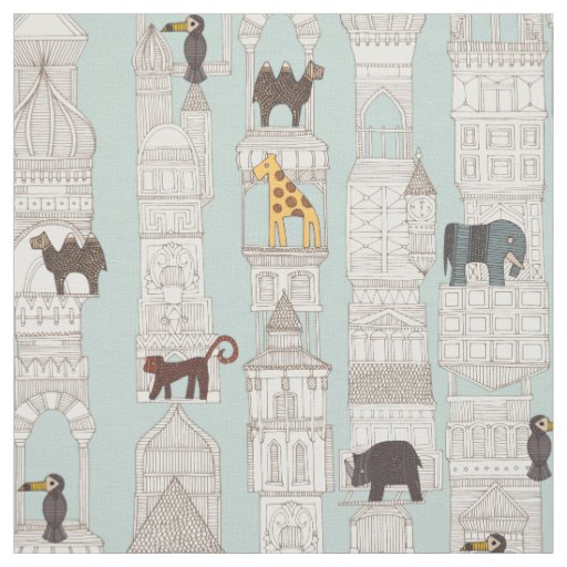 urban jungle silver mint fabric