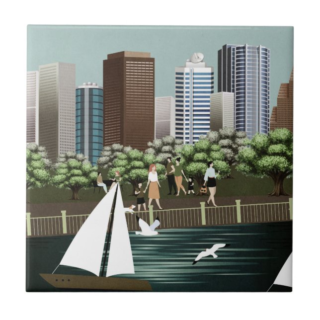 Urban landscape ceramic tile (Front)