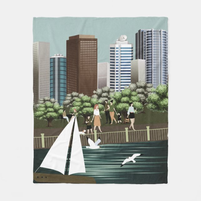 Urban landscape fleece blanket (Front)