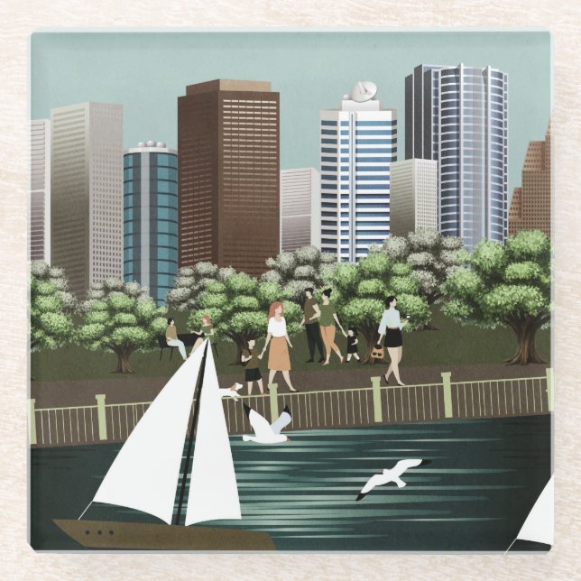 Urban landscape glass coaster (Front)