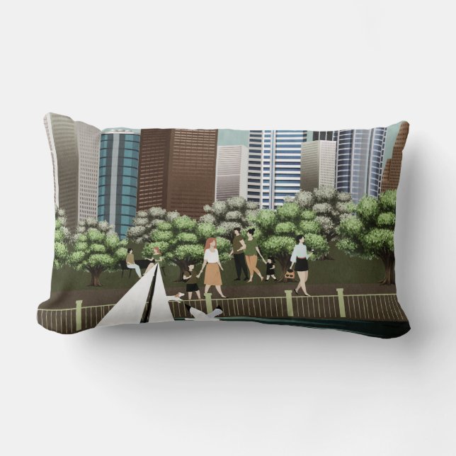 Urban landscape lumbar pillow (Front)