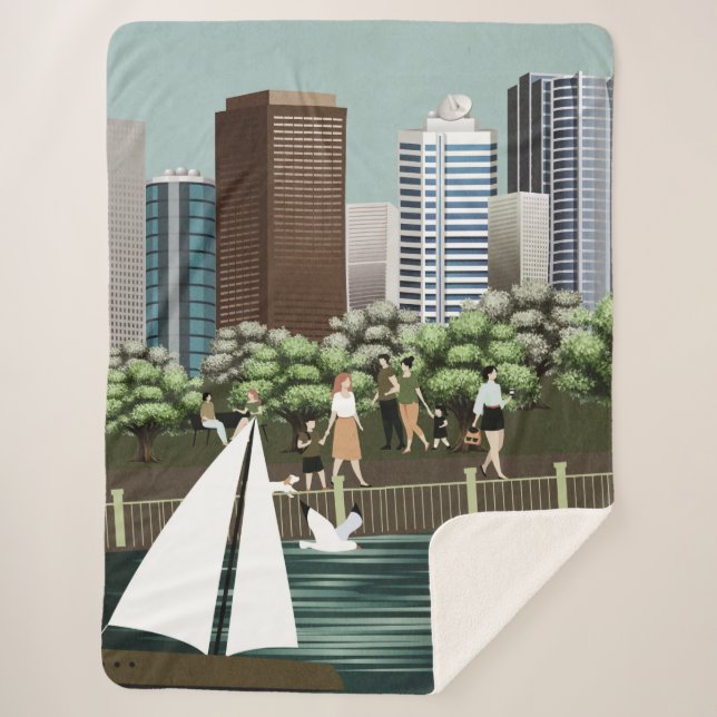 Urban landscape sherpa blanket (Front)