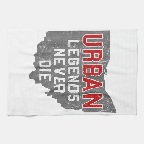 Urban Legends Never Die State of Ohio Distressed  Kitchen Towel