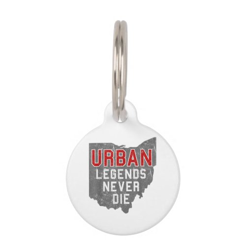Urban Legends Never Die State of Ohio Distressed  Pet ID Tag