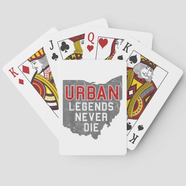 Urban Legends Never Die State of Ohio Distressed  Poker Cards (Back)