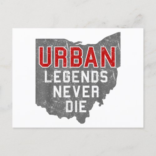 Urban Legends Never Die State of Ohio Distressed  Postcard