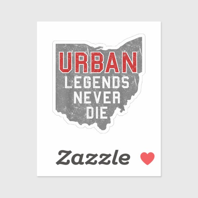 Urban Legends Never Die State of Ohio Distressed  Sticker (Sheet)