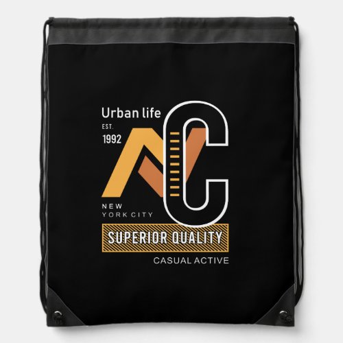urban_life_new_york_city_graphic_typography drawstring bag