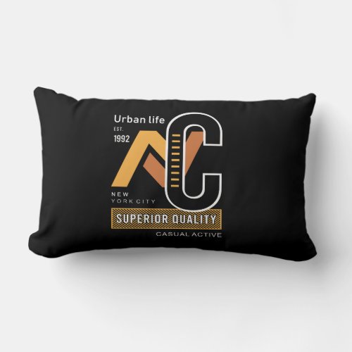 urban_life_new_york_city_graphic_typography lumbar pillow