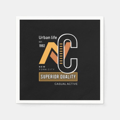 urban_life_new_york_city_graphic_typography napkins