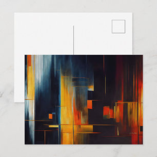 Urban Lights Abstract Geometry Postcard