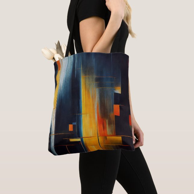 Urban Lights Abstract Geometry Tote Bag (Close Up)