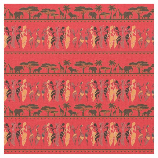 Urban Lights African Safari Animal Dancers Fabric | Zazzle