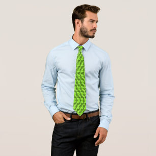 Urban Lime Green Hawaiian Twister Floral Necktie