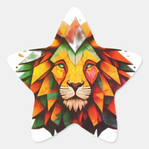 Urban lion star sticker
