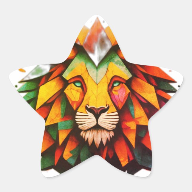 Urban lion star sticker (Front)