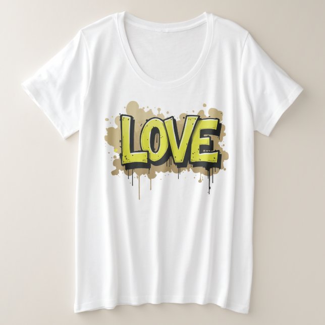 Urban Love Bloom Plus Size T-Shirt (Design Front)