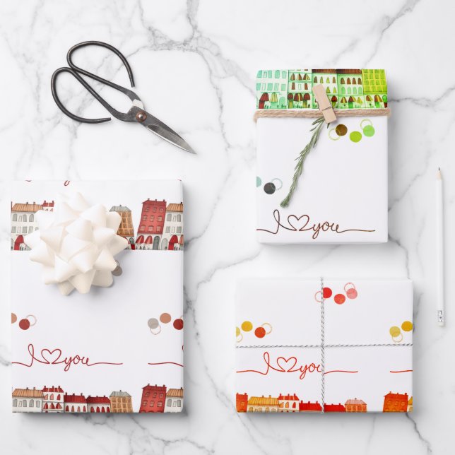 Urban Love Expressions Wrapping Paper Set (Front)