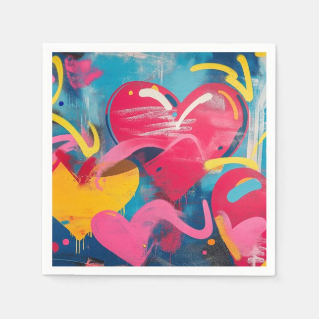Urban Love: Graffiti Hearts Napkins (Front)