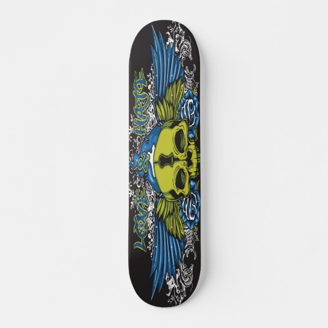 Urban Love & Hate Skull Skateboard (Front)