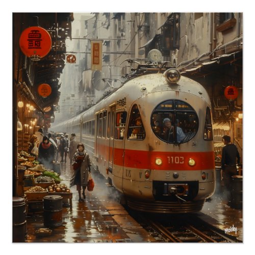 Urban Market Train Impressive and Realistic Poster