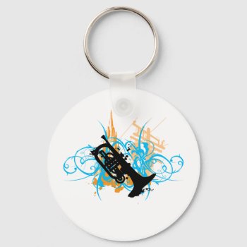 Urban Mellophone Keychain by marchingbandstuff at Zazzle