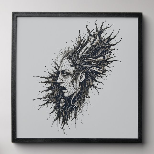 Urban Mind Explosion Abstract Surreal Portrait Cit Peel And Stick Photo Tile (Front Set)