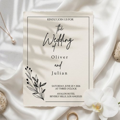 Urban Minimalism: The Oliver & Julian Aesthetic  Invitation