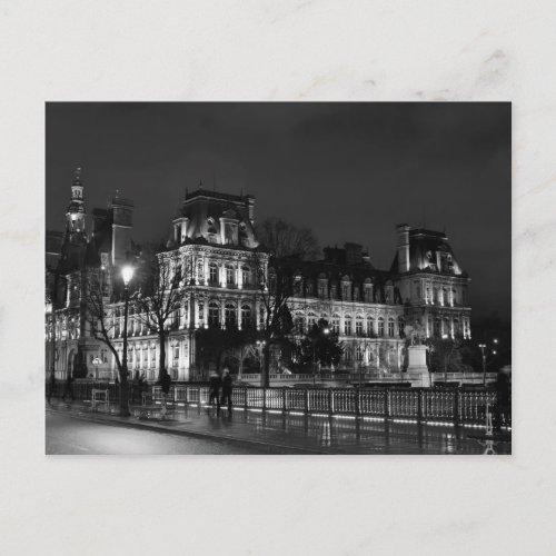 Urban modern Parisian night life photo Postcard