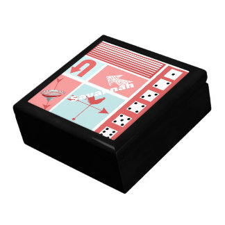 Urban Modern Rustic Farm House Aqua Red Retro Jewelry Box