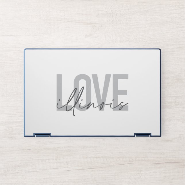 Urban, modern, simple, cool design Love Illinois HP Laptop Skin (Front)
