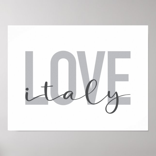 Urban, modern, simple, cool design Love Italy Poster (Front)