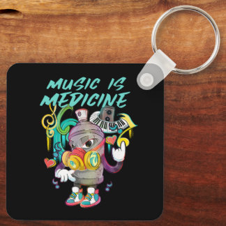 Urban Music is Medicine Graffiti Keychain