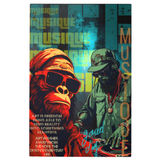 Urban Music Vibe: Gorilla DJ Graffiti Wall Art