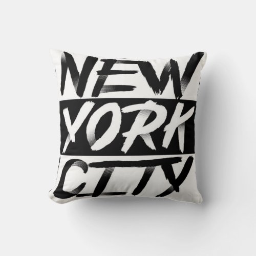 Urban New York City Sign Throw Pillow