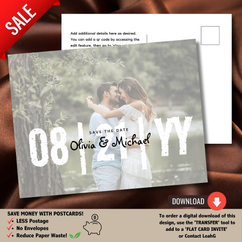 URBAN | On a Budget? Opt for Photo Save The Date 2 Postcard